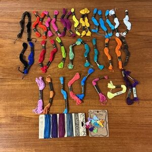 DMC Embroidery Yarn Iris Six Strand Thread Hemp Cord Craft Mixed Lot